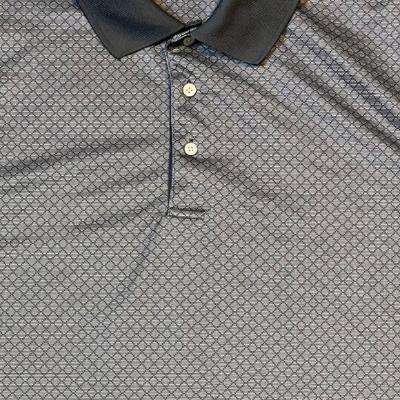 PGA TOUR Men's Diamond Mosaic-Print Polo‎ Shirt Grey Black Size XXL - Picture 8 of 11